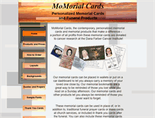 Tablet Screenshot of momorialcards.com